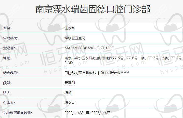 南京溧水瑞齿固德口腔门诊部口碑怎么样?