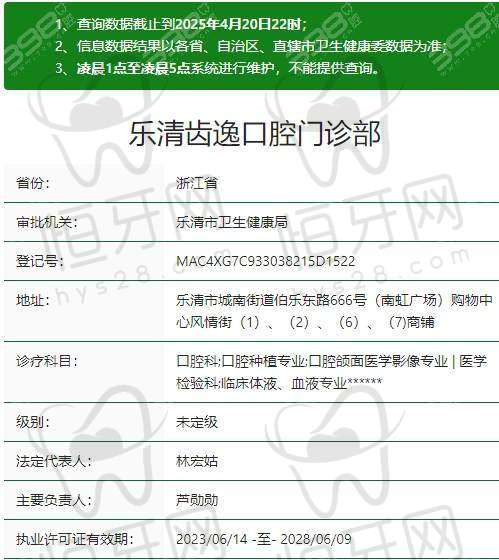 【温州乐清齿逸口腔门诊部医生名单：】
